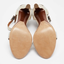 Pre Owned Ralph Lauren Metallic Tricolor Glitter Suede Ankle Strap Sandals Size 38