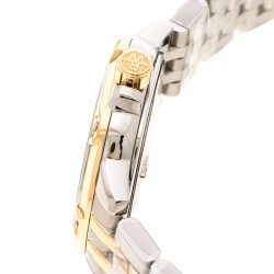 Pre Owned Raymond Weil White Mother of Pearl Two-Tone Stainless Steel Tango 5960 Women's Wristwatch 30 mm