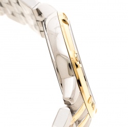 Pre Owned Raymond Weil White Mother of Pearl Two-Tone Stainless Steel Tango 5960 Women's Wristwatch 30 mm