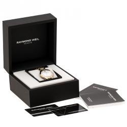 Pre Owned ساعة يد نسائية ريموند ويل نويميا 5136 ستانلس ستيل مطلي ذهب صدف بيضاء 36 مم