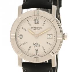Pre Owned Raymond Weil Cream Stainless Steel W1 Women's Wristwatch 30MM