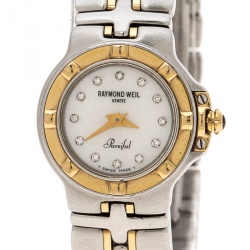 Raymond Weil White Mother of Pearl Stainless Steel Parsifal 9690/1 Women's Wristwatch 22 mm