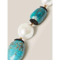 Pre Owned Rebecca de Ravenel Blue Treasures Gem and Pearl Drop Earrings