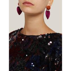 Rebecca de Ravenel Pink Single Heart Drop Earrings