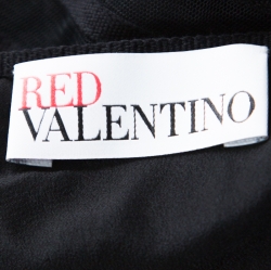 Pre Owned Red Valentino Black Tulle Tiered Ribbon Detailed Skirt L