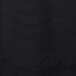 Pre Owned Red Valentino Black Tulle Tiered Ribbon Detailed Skirt L