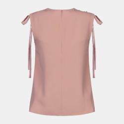 Pre Owned Red Valentino Pink Crepe Lace Detail Sleeveless Top S (IT 38)