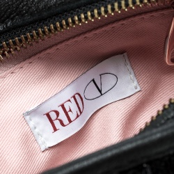 RED Valentino Black Ruffle Sequins Shoulder Bag