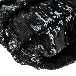 RED Valentino Black Ruffle Sequins Shoulder Bag