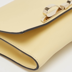 Pre Owned RED Valentino Yellow Leather Bow Chain Clutch