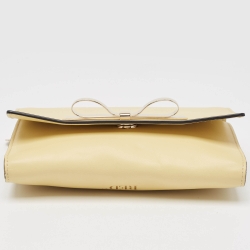 Pre Owned RED Valentino Yellow Leather Bow Chain Clutch