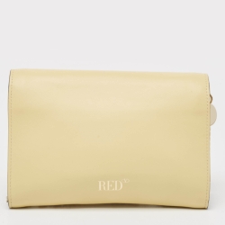 Pre Owned RED Valentino Yellow Leather Bow Chain Clutch
