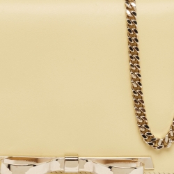 Pre Owned RED Valentino Yellow Leather Bow Chain Clutch