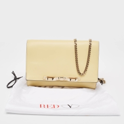 Pre Owned RED Valentino Yellow Leather Bow Chain Clutch