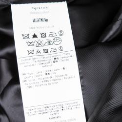 Red Valentino Black Wool Ruffle Bottom Double Breasted Coat S
