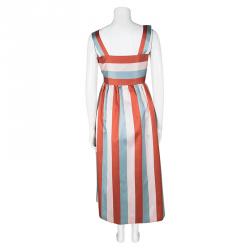 Pre Owned Red Valentino Multicolor Striped Sleeveless Midi Dress S