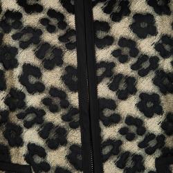 Pre Owned Red Valentino Black Peplum Waist Detail Jacquard Taffeta Jacket XL