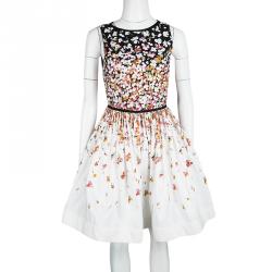 Pre Owned Red Valentino Multicolor Floral Print Sleeveless Dress S