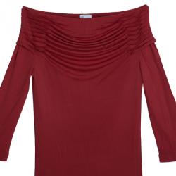 Pre Owned Red Valentino Red Off-Shoulder Dress S