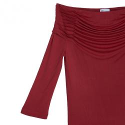 Pre Owned Red Valentino Red Off-Shoulder Dress S