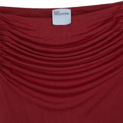 Pre Owned Red Valentino Red Off-Shoulder Dress S