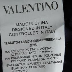 Pre Owned Red Valentino Navy Blue Contrast Cutout Sleeve Detail Top M