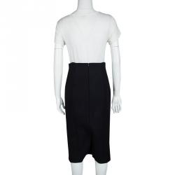 RED Valentino Navy Blue Wool Button Detail high Waist Midi Skirt S