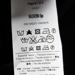 Pre Owned RED Valentino Black Swiss Dot Lace Sleeve Detail Midi Dress L