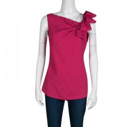 Pre Owned Red Valentino Pink Bow Detail Sleeveless Top M