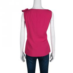 Pre Owned Red Valentino Pink Bow Detail Sleeveless Top M