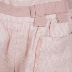 Pre Owned Red Valentino Pink Basket Weave Linen Frayed Pocket Trim Shorts S