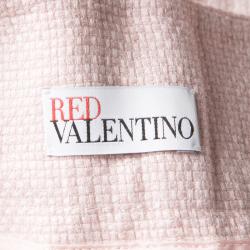 Pre Owned Red Valentino Pink Basket Weave Linen Frayed Pocket Trim Shorts S