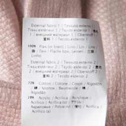 Pre Owned Red Valentino Pink Basket Weave Linen Frayed Pocket Trim Shorts S