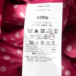 Pre Owned RED Valentino Red and White Polka Dot Ruffle Detail Dress L