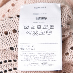 Pre Owned RED Valentino Pale Pink Perforated Knit Waist Tie Detail Top M