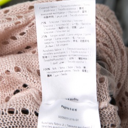 Pre Owned RED Valentino Pale Pink Perforated Knit Waist Tie Detail Top M