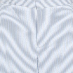 Pre Owned RED Valentino Blue and White Striped Cotton Froisse Wide Leg Pants M