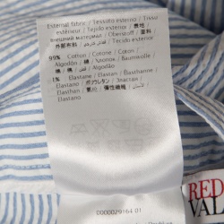 Pre Owned RED Valentino Blue and White Striped Cotton Froisse Wide Leg Pants M