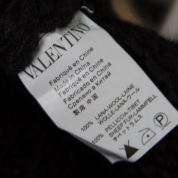 Red Valentino Black Tibet Sheep Fur Detail Wool Coat L