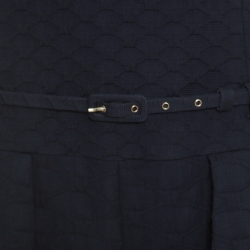 RED Valentino Navy Blue Jacquard Sleeveless Belted Playsuit M