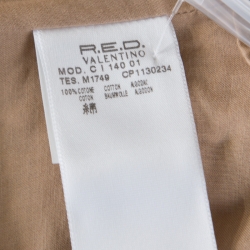 Pre Owned RED Valentino Beige and Cream Cutout Floral Embroidered Blazer L