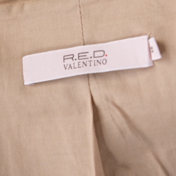 Pre Owned RED Valentino Beige and Cream Cutout Floral Embroidered Blazer L