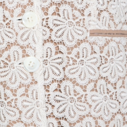 Pre Owned RED Valentino Beige and Cream Cutout Floral Embroidered Blazer L