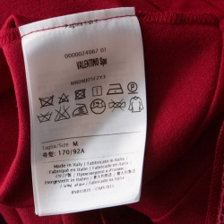 Pre Owned RED Valentino Red Jersey V-Neck Fit & Flare Dress M