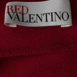 Pre Owned RED Valentino Red Jersey V-Neck Fit & Flare Dress M