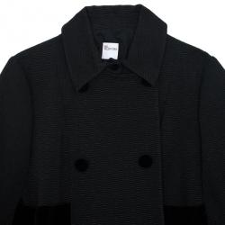 Pre Owned RED Valentino Velvet Trimming Black Coat L
