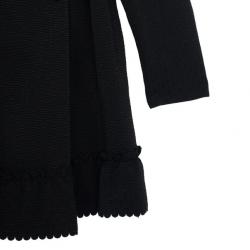 Pre Owned RED Valentino Velvet Trimming Black Coat L