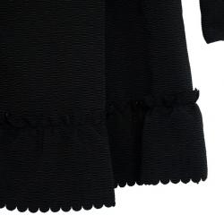 Pre Owned RED Valentino Velvet Trimming Black Coat L