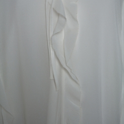 Pre Owned RED Valentino White Silk Ruffle Trim Blouse M