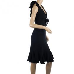 Pre Owned RED Valentino Frill Black Dress M